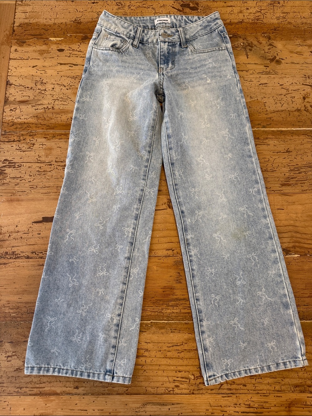 RSQ Light Blue Patterned Bootcut Jeans